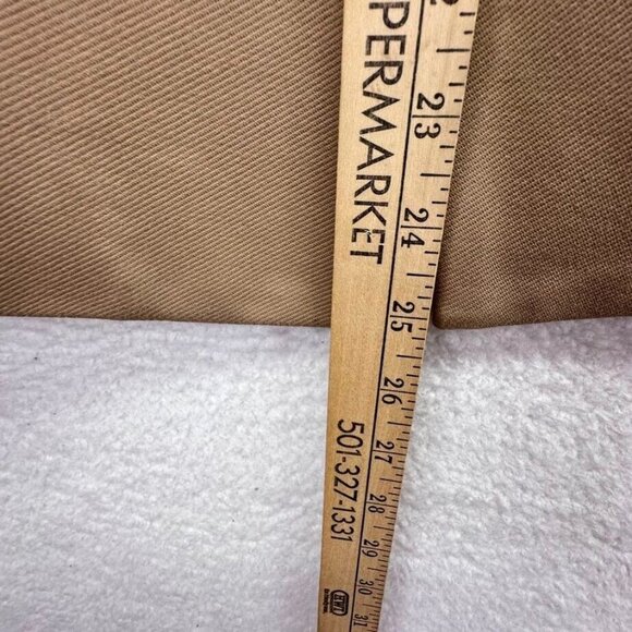 Chicos Jacket Womens Small Tan Brown Faux Fur Collar Large Buttons 3/4 Sleeves - Picture 9 of 9